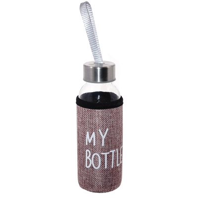 Бутылка "My bottle" в чехле, 300 мл, L6 W6 H17 см, 4в.