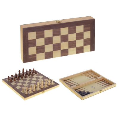 Игра настольная 3 в 1 (шахматы, шашки, нарды), L34,5 W17,5 H4,5 см