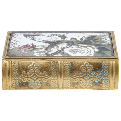 Шкатулка-книга с зеркальным элементом, L12 W5 H17 см